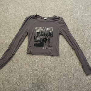 Garage cropped long sleeve top
